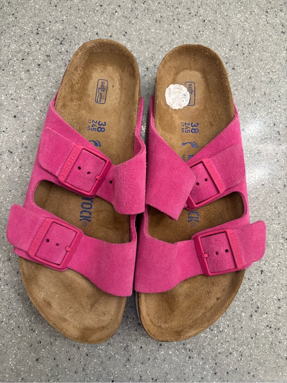 Birkenstock Pink Suede Slide Sandals for Women